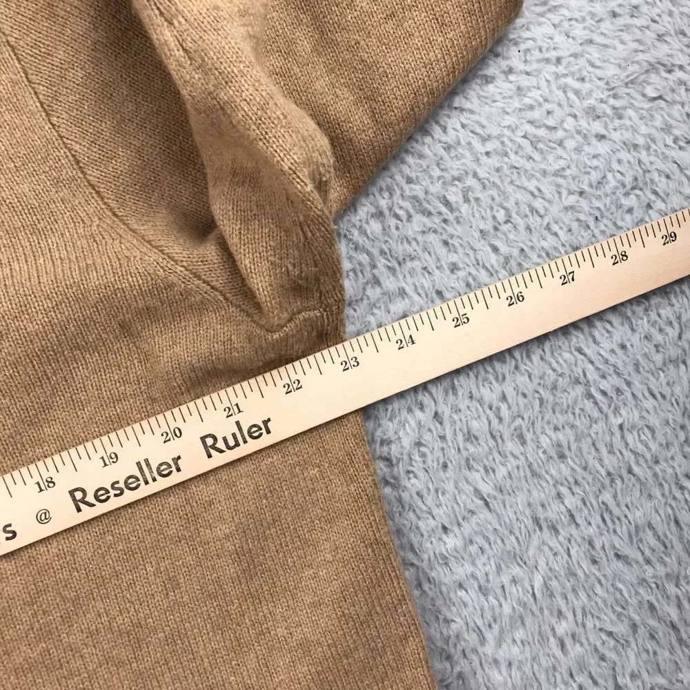 Polo Ralph Lauren Sweater Mens L Tan 100% Lambswool Knit V Neck Pullover